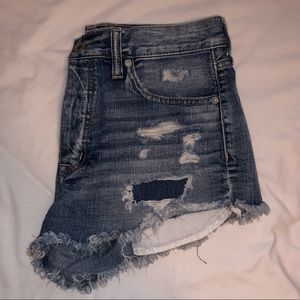 AmericanEagle highwaisted distress festival shorts